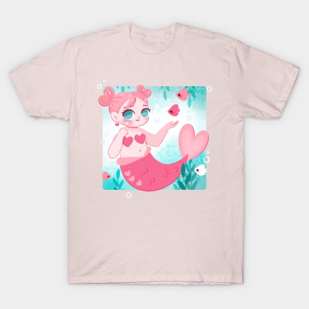 Heart Mermaid T-Shirt by Lobomaravilha